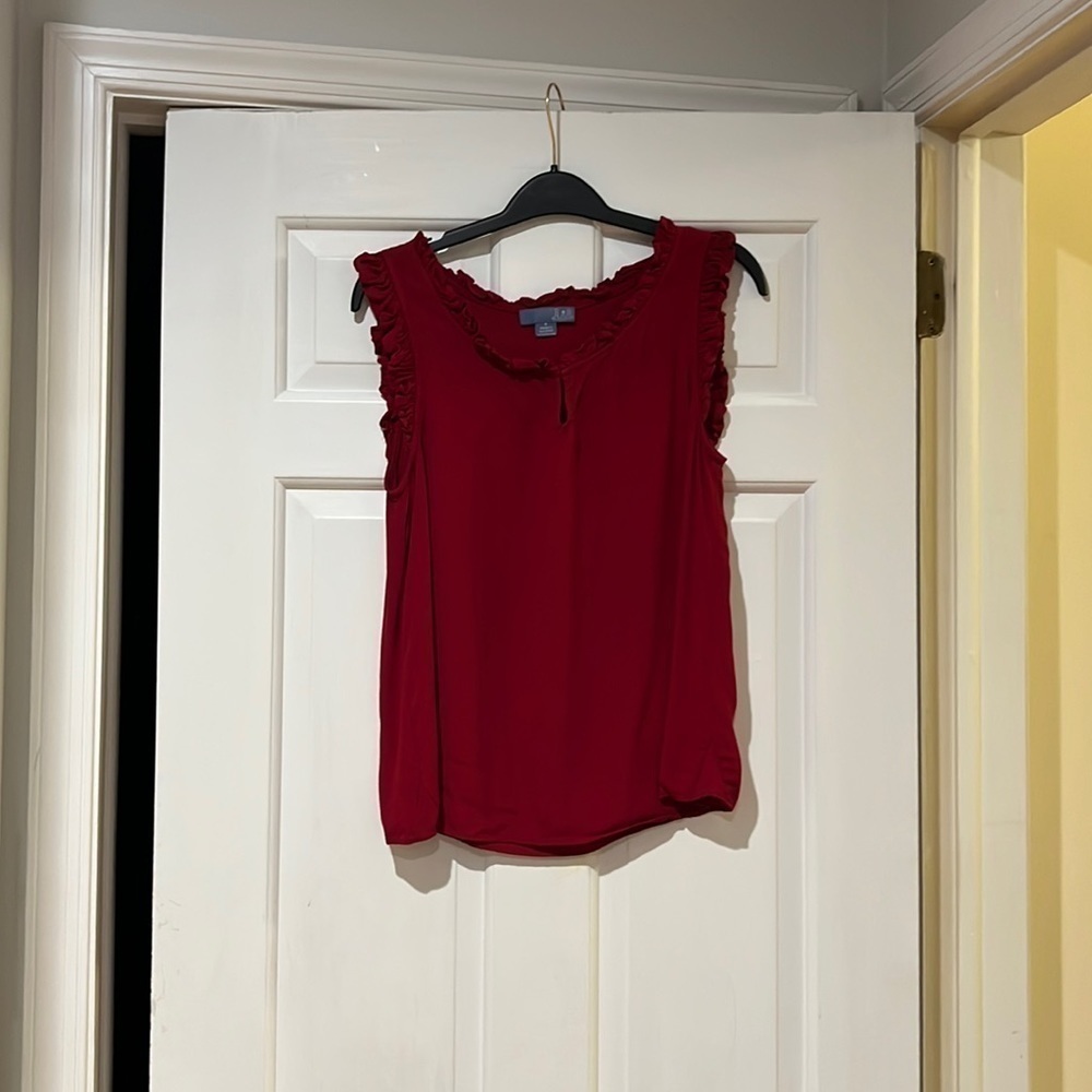 Lil (Anthropologie) sleeveless top with ruffles